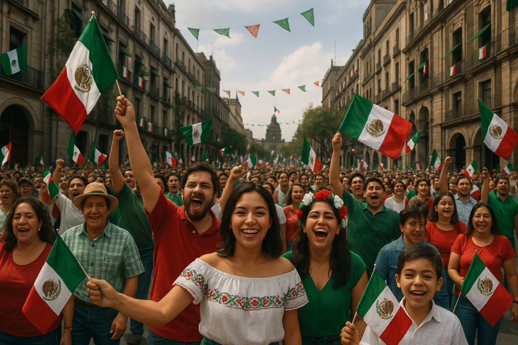 celebración victoria de México sobre Francia